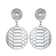 Silver Tone Snake Print Earrings