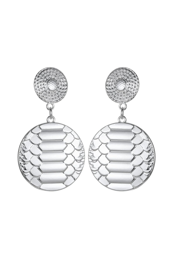 Silver Tone Snake Print Earrings