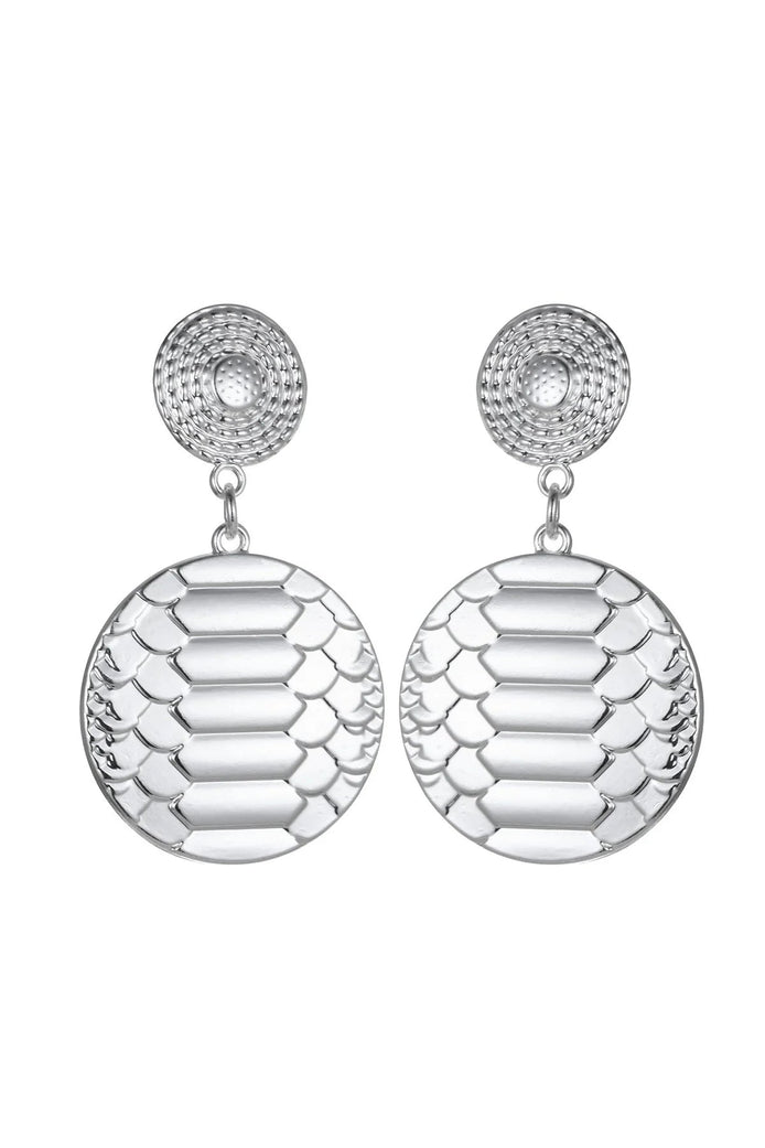 Silver Tone Snake Print Earrings