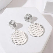 Silver Tone Snake Print Earrings