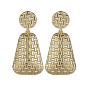 Gold Tone Textured Statement Earrings