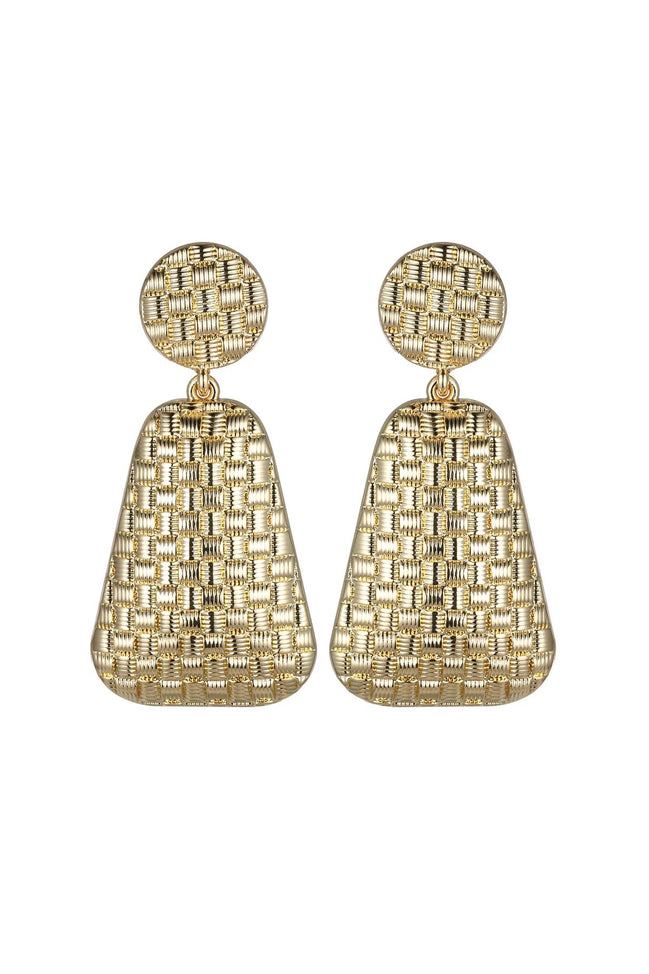 Gold Tone Textured Statement Earrings