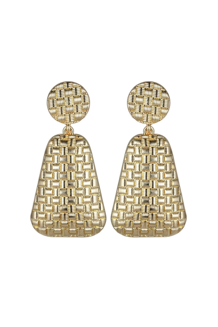 Gold Tone Textured Statement Earrings