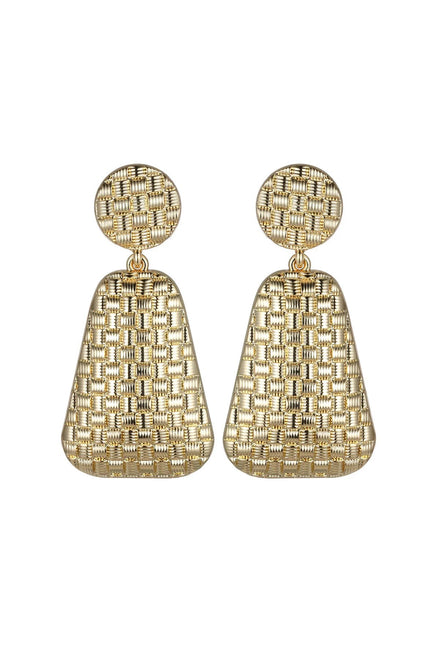 Gold Tone Textured Statement Earrings