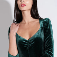 Ambrose Velvet Midi Dress in Green