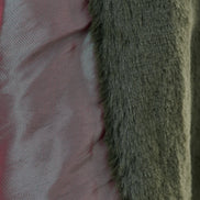Arinette Faux Fur Tie Waist Coat - Khaki