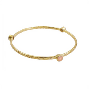 Thalia Three Stone Stacking Bangle Peach Moonstone