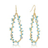 Hydra Large Teardrop Wire-Wrapped Gemstone Earrings Iolite, Blue Topaz & Apatite