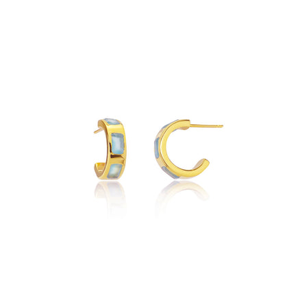 Cora Chunky Huggie Hoops Pariba Onyx