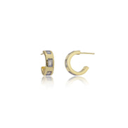 Cora Chunky Huggie Hoops Labradorite