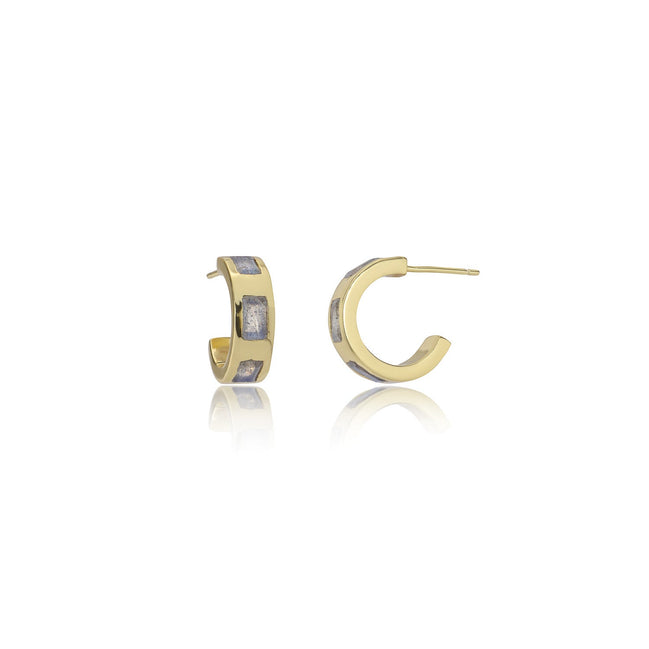 Cora Chunky Huggie Hoops Labradorite