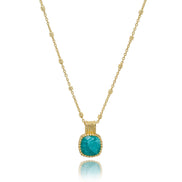Tetra Square Gemstone Pendant: Amazonite