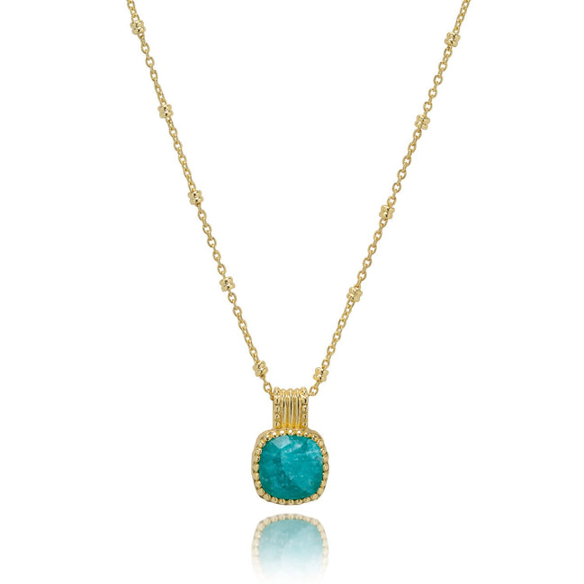 Tetra Square Gemstone Pendant: Amazonite