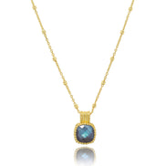 Tetra Square Gemstone Pendant with Labradorite