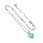 Tetra Square Gemstone Pendant Silver Amazonite