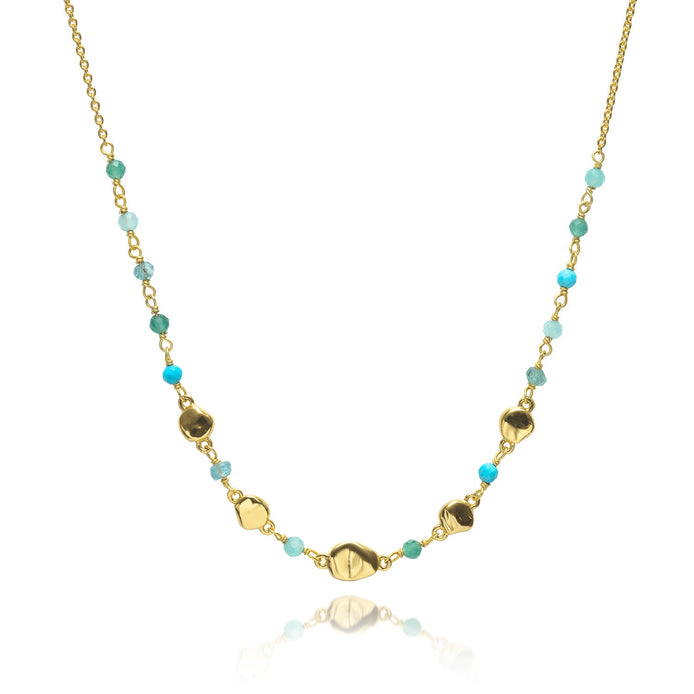 Sofia Nugget Necklace Amazonite, Apatite, Turquoise & Green White Jade