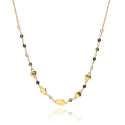Sofia Nugget Necklace Black Onyx, Smoky Quartz & Labradorite