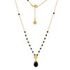Classic Athena Kate Gemstone Rosary Chain Necklace Black Onyx