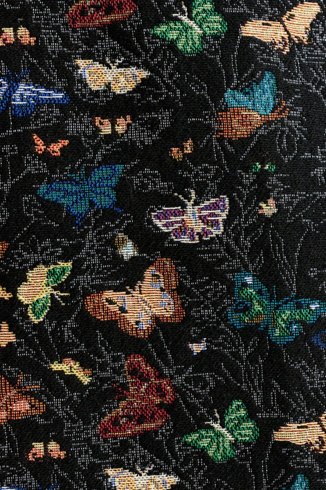 Dominica Butterfly Ball Jacquard Faux Fur Trimmed Waistcoat - Multicoloured