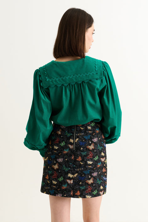 Aubin Butterfly Ball Jacquard Mini A-Line Skirt - Multicoloured
