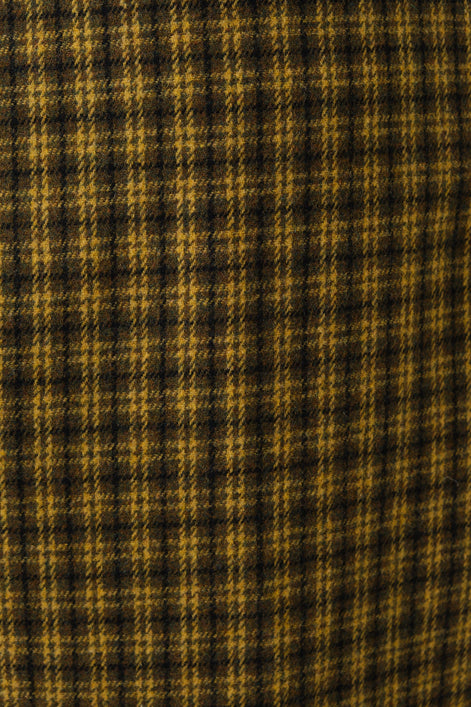 Dryden Wyoming Check Faux Fur Collar Coat - Mustard