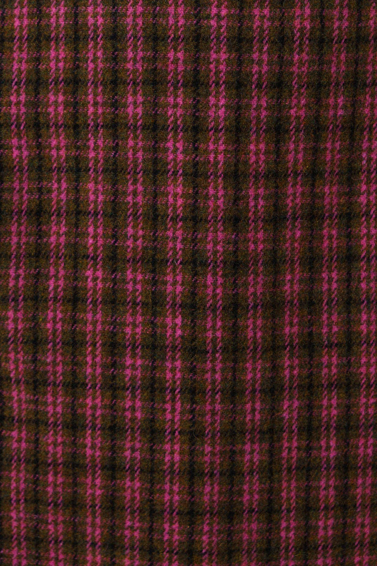 Dryden Wyoming Check Faux Fur Collar Coat - Pink