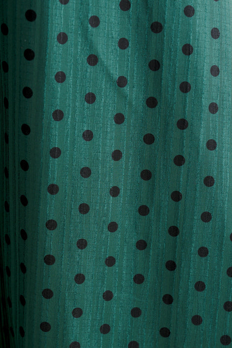 Aditi Spot Tie Neck Blouse - Forest Green