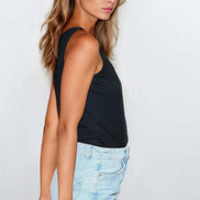 Black C'est La Vie Cotton Vest Top