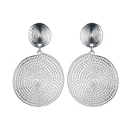 Silver Rope Circle Earrings