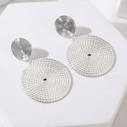 Silver Rope Circle Earrings