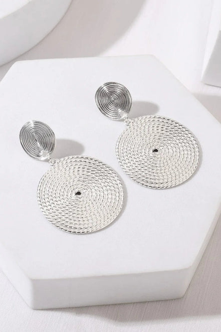 Silver Rope Circle Earrings