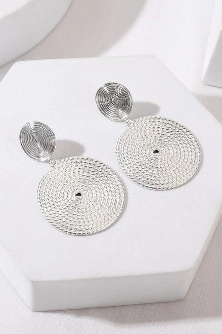 Silver Rope Circle Earrings