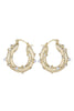 Gold Tone Small Pearl and Diamante Hoop Earrings