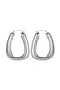 Silver Tone Diagonal Hoop Earrings