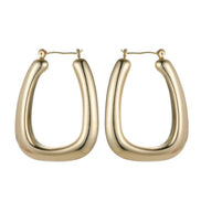 Gold Tone Diagonal Hoop Earrings