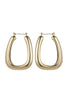 Gold Tone Diagonal Hoop Earrings