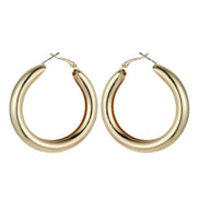 Gold Tone Chunky Hoop Earrings