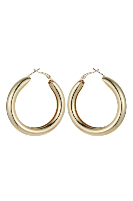 Gold Tone Chunky Hoop Earrings