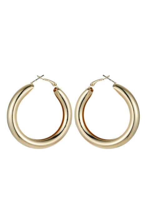 Gold Tone Chunky Hoop Earrings