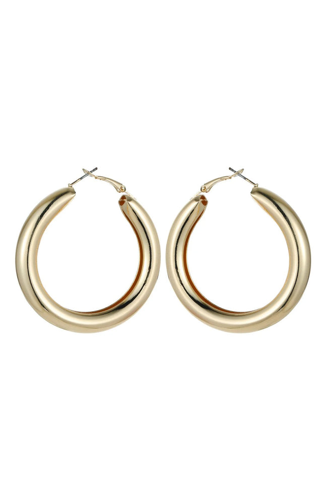 Gold Tone Chunky Hoop Earrings