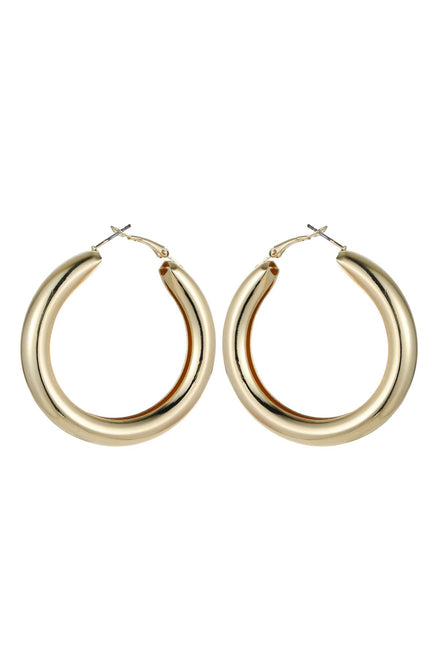 Gold Tone Chunky Hoop Earrings