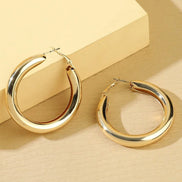 Gold Tone Chunky Hoop Earrings