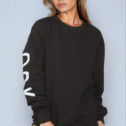 Black Aftershock Logo Oversized Crewneck Sweatshirt