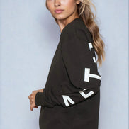 Black Aftershock Logo Oversized Crewneck Sweatshirt