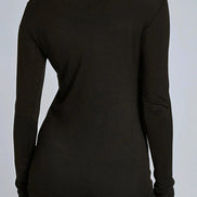 Black Round Neck Long Sleeve Top