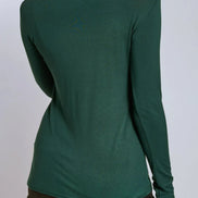 Green Round Neck Long Sleeve Top