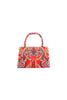 Red Floral Satin Small Top Handle Bag