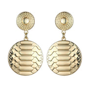 Gold Tone Snake Print Earrings