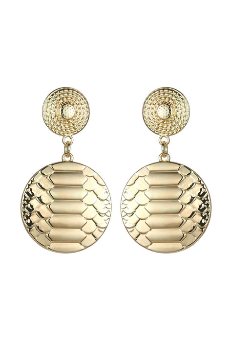 Gold Tone Snake Print Earrings