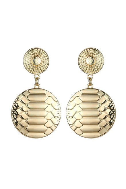 Gold Tone Snake Print Earrings